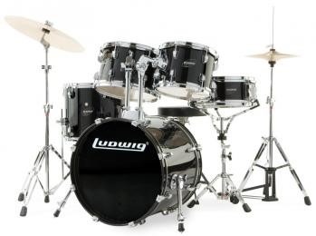 Ludwig LC175 Accent Drive, batería acústica de cinco cuerpos con herrajes y platillos barata ideal para principiantes.