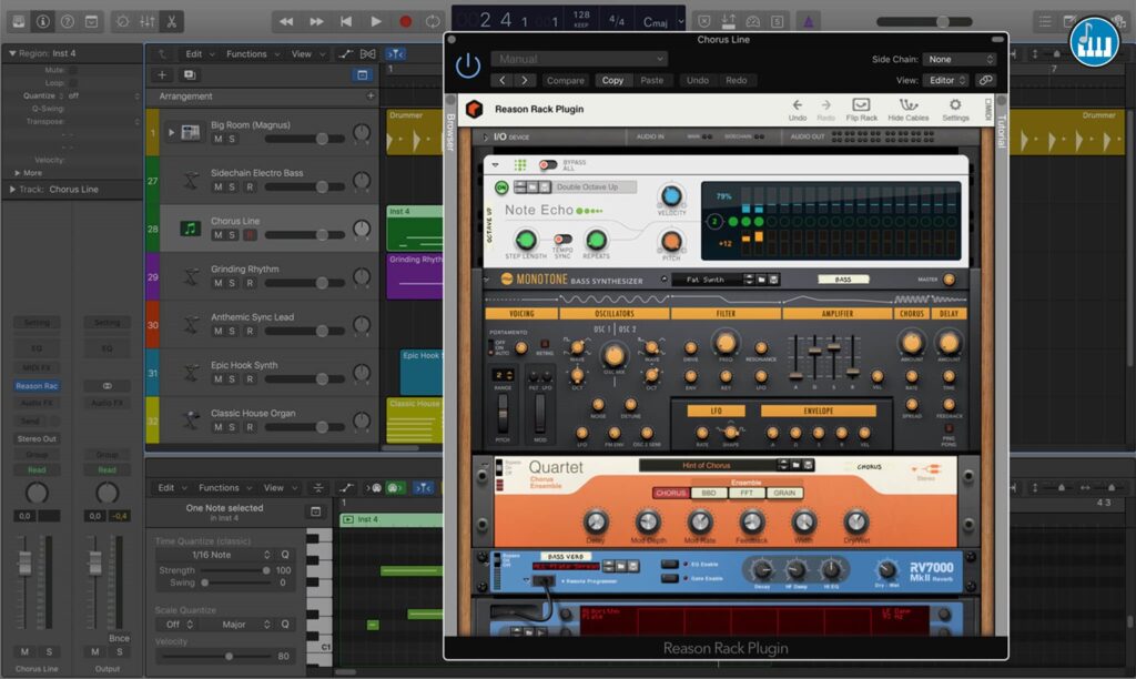 La DAW Reason de Studios Reason es una DAW amigable con formato de Rack, ideal para productores musicales, o músicos acostumbrados a trabajar con racks.